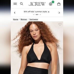 NWT Black Halter Bikini Top